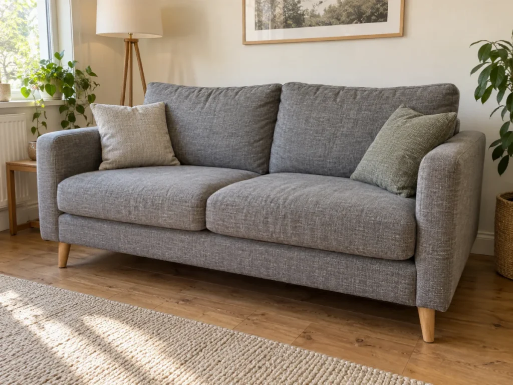 Grey two-seat sofa