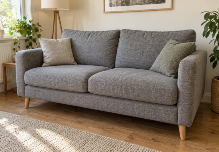 Grey two-seat sofa